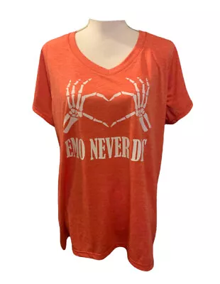 Buy Emo Never Dies Skeleton Heart Hands V Neck Logo T Shirt Gerard Way MCR OOAK • 12.53£