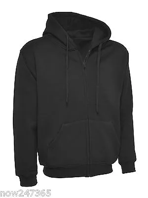 Buy Men's Premium Zip-Up Plain Hoodie Sweatshirt Jacket Size XS To 4XL New • 18.95£