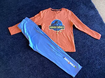 Buy Boys Jurassic World Dinosaur Relax Fit Pjs 7/8 Years Great Condition • 3.50£
