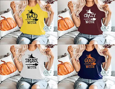 Buy Womens Halloween Tshirt, Fun Witches Noveltie T.shirt ,Sexy,Good,Bad,DRUNK WITCH • 9.69£