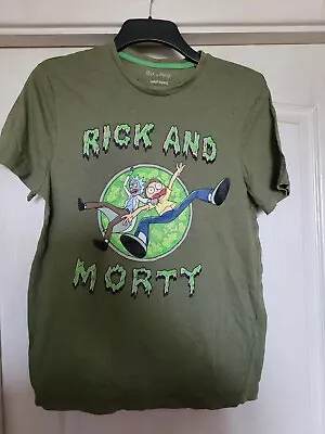 Buy Medium Adult Swim Rick And Morty Green Portal Print Tshirt • 2.99£