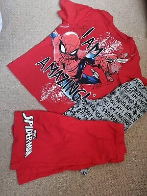 Buy Spiderman Shorts Pjs Pyjamas Shortie Summer 5-6 • 3£