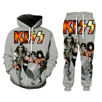 Buy Fashion Women/Men's Rock Band KISS 3D Print Hoodies Sweatshirt+Pants Sport Suit • 16.79£