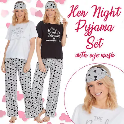 Buy Bride Pyjamas Bridesmaid Squad Wedding Gifts Set Pajamas PJ Hen Party T Shirt UK • 15.99£