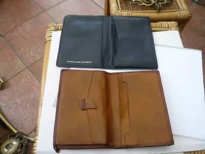 Buy 2 Vintage Large Size Leather Gents Mans Jacket Wallets Require A Good Clean • 5.99£
