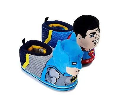 Buy BATMAN & SUPERMAN JUSTICE LEAGUE Rubber Bottom Slippers Sizes 7-8, 9-10 Or 11-12 • 14.45£