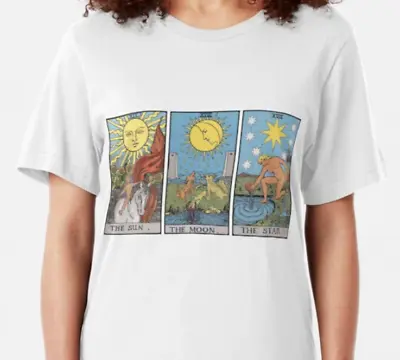 Buy Sun Moon And Star Tarot Card T Shirt %100 Cotton Unisex • 12.95£