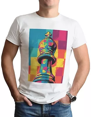 Buy Chess King T-Shirt Pop Art Colourful Board Game Strategy Abstract Gift Top Tee • 7.99£