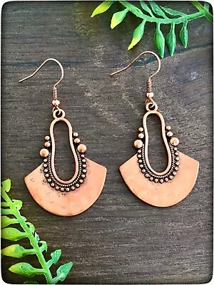 Buy NEW Bronze Copper Rose Gold Colour Boho Bohemian Hippy Ancient Style Earrings • 15.99£