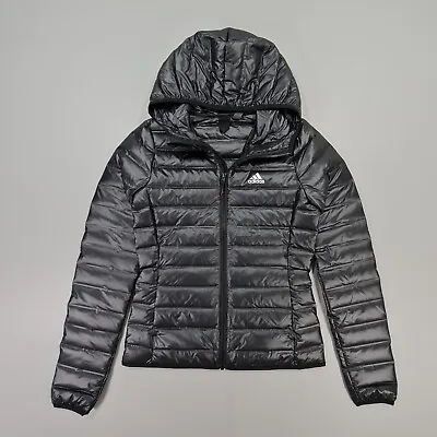 Buy Adidas Womens Puffer Jacket Black XXS Varilite Down Fill Hooded Lightweight • 35.99£