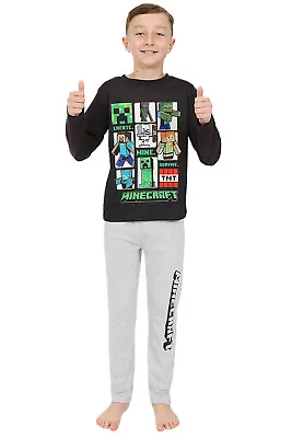 Buy Minecraft Boys Girls Long Gaming Kids Pyjama Set • 13.99£