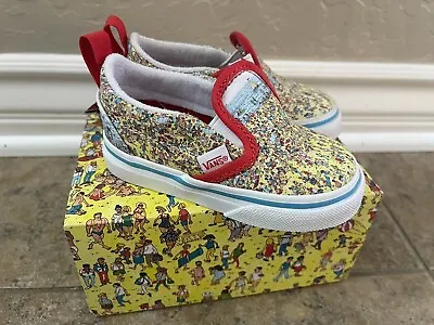 Buy Vans X Where's Waldo? Toddler Slip-On Sneakers -  Find Steve Beach Size 5 • 31.50£