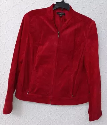Buy Womens Leather Short Waisted Red Jacket Valerie Stevens L Good Condition  • 20.15£