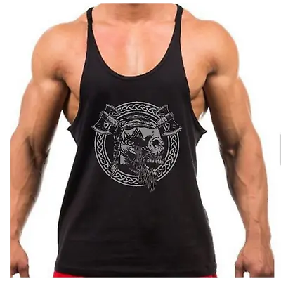 Buy Viking Skull Thor Gym Vest Bodybuilding Muscle Training Weightlifting Top New • 8.99£