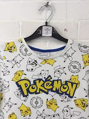 Buy Tu White/Yellow Short Sleeve Pikachu Design Pokémon T-Shirt Age 11 Years #CE • 5.14£
