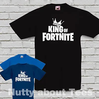 Buy Kids King Of Fornite Victory Royale T Shirt Fornite Gaming Fun Age 3-16 • 9.99£