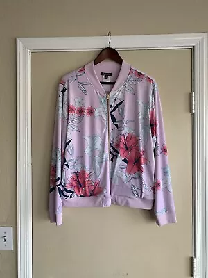 Buy IMAN Pink Tropical Floral Reversible Bomber Jacket Coat Sz.XL  • 11.83£