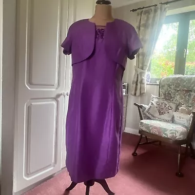 Buy Jacques Vert Size 18 Lilac Dress And Bolero Jacket • 50£
