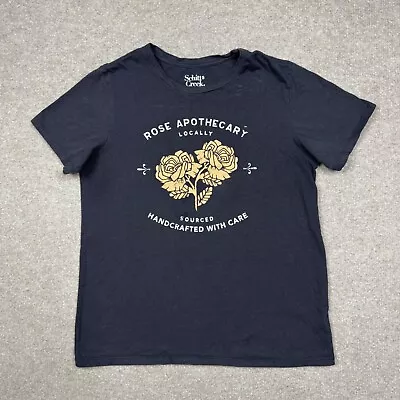 Buy Schitts Creek T Shirt Womens Size L Black Short Sleeve Crew Neck Rose Logo Lady • 11.22£