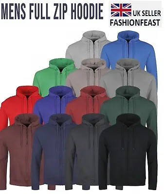 Buy Mens Hoodies Zip Up Long Sleeve  Fleece Hooded Sweatshirt For Men With Pockets • 19.49£
