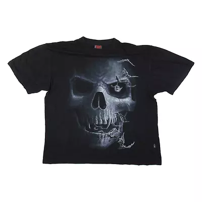 Buy SPIRAL Skull Mens T-Shirt Black Short Sleeve XL • 7.99£