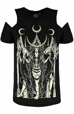 Buy Restyle Hecate Goddess Witch Hades Magical Cold Gothic Gypsy Shoulder Top Shirt • 23.62£