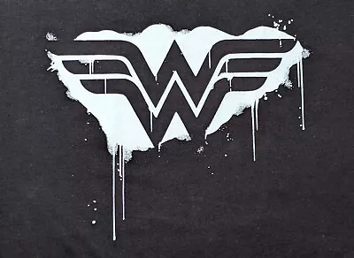 Buy Black DC Comics Wonder Woman Graffiti Logo Zbox Threads T-shirt Size XL • 9.50£