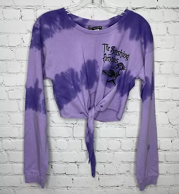 Buy Zara X Smashing Pumpkins T-Shirt Purple Tie Dye Crop Top Long Sleeve Band Tee • 9.47£
