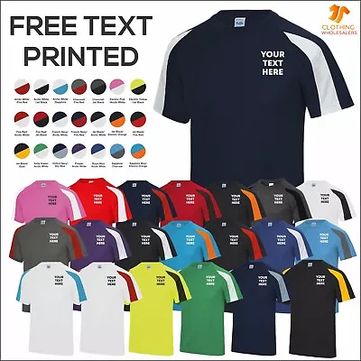 Buy Personalised Contrast Cool T Shirt Custom Printed Sports Football Running Tops  • 13.63£