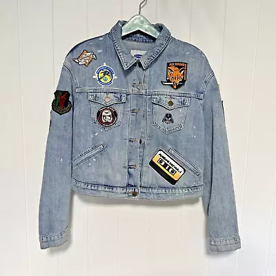 Buy One Of A Kind Denim Jacket With Custom Patches All Over Star Wars Harry Potter M • 37.47£