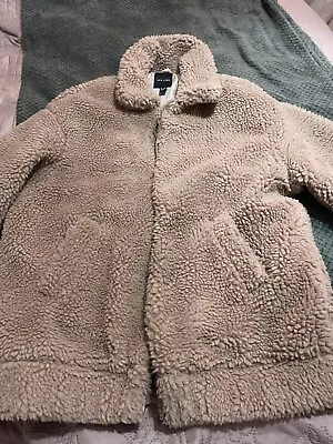 Buy Ladies Size 10 Dusky Pink Teddy Bear Coat Jacket New Look • 2.99£