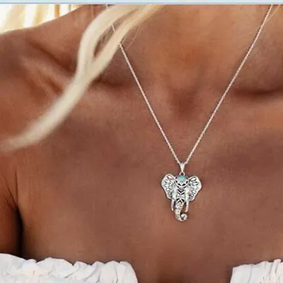 Buy Silver Elephant Necklace Boho Fashion Jewellery Festival Summer Bohemian A188 • 5.45£