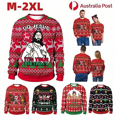 Buy Christmas Ugly Sweatshirts Novelty 3D Pullovers Xmas Jumper Tops Women Men Party • 21.14£