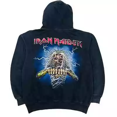 Buy Vintage  Thrashed Iron Maiden 'A Prayer For The Dying' Hoodie With Rock-@-Tees • 60£