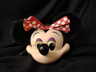 Buy Vintage Minnie Mouse Disney World Hard 3D Plastic Face Snap Back Cap Collector • 4.99£