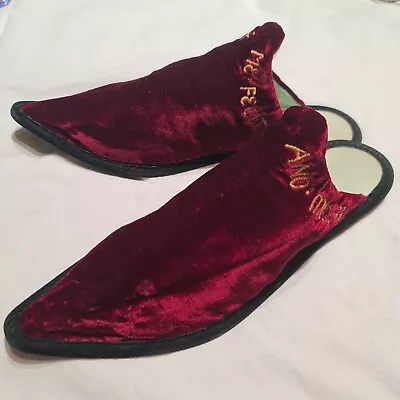 Buy Johes De Eyck Me Fecit Ano MCCC 33 Medieval Style Velvet Slippers Size 5.5 • 12.50£