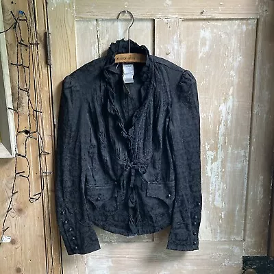 Buy Morgan Distressed Gothic Goth Black Lace Whimsy Blazer Jacket  Size S UK 6/8 • 40£