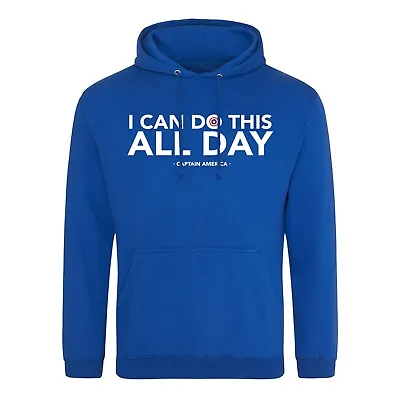 Buy Captain - America - I Can Do This All Day - Quote Royal Blue Hoodie Hooded Sweat • 18.99£