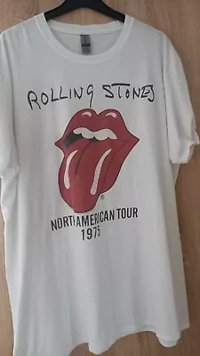 Buy Mens T Shirt Rolling Stones Xl White Used Ptp 24 • 4.99£