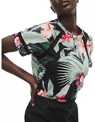 Buy *New* WITCHERY Tropicana Print Linen Tee SIZE XXS 6 8 Tshirt Top • 24.97£