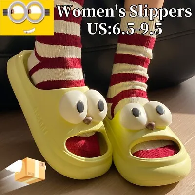 Buy Ladies Slippers Summer Girls Big Eyes Leisure Slippers Shower Shoes Sandal Women • 13.19£