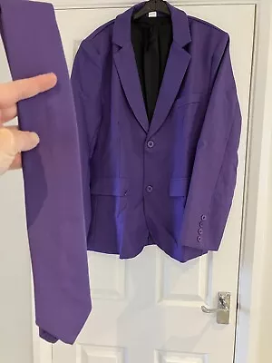 Buy Purple Suit, Fancy Dress, Stag Do, Lads Night, Funny Outfit, The Joker, Size L • 19.99£