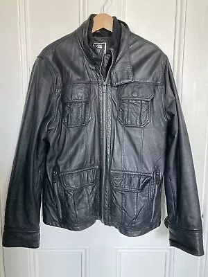 Buy G-star Raw Black Mens Leather Jacket XL • 100£