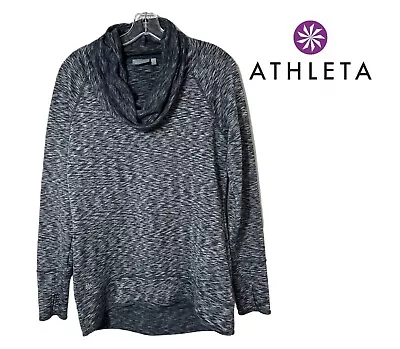 Buy Athleta Space Dye Tranquility Cowl Neck Pullover Gray Sweatshirt  Size Small • 22.20£
