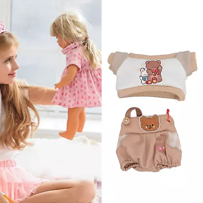 Buy (Apricot)Plush Doll T-shirt Overalls Cotton Stuffed Doll For 8 • 6.97£