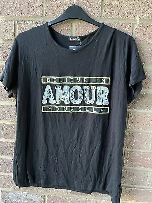 Buy Ladies Black T-shirt - Size 22 24 - New - Believe In Yourself  - Amour • 2£