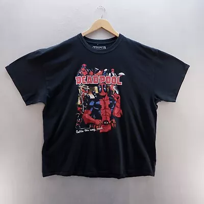 Buy Deadpool T Shirt 2XL Black Graphic Print Marvel Comics Short Sleeve Crew Neck • 8.09£