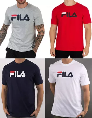 Buy Fila Men Crew Neck Eagle Logo Cotton Jersey Basic T Shirt Top Tee Tshirt XS S M • 6.99£