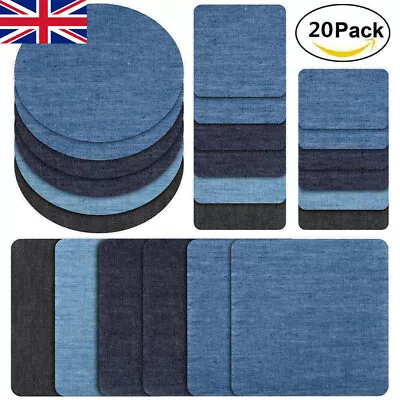 Buy Iron On Patches Iron On Denim Patches Repair Kit For Clothes, Jeans, Jackets, 20 • 6.47£