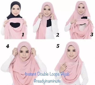 Buy Chiffon Instant Double Loops Hijab • 7.49£